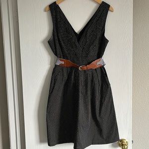 Polka dot dress with belt